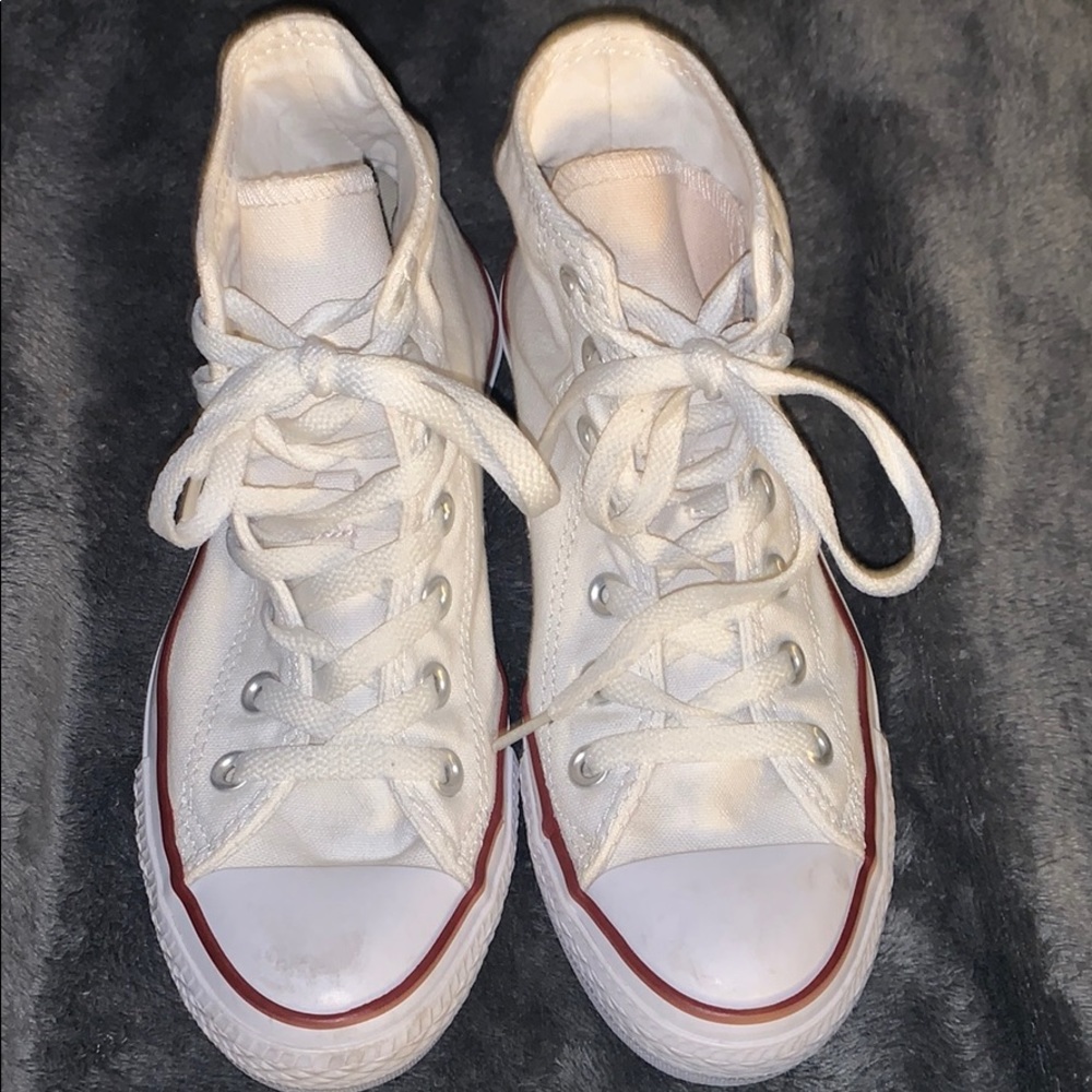 Converse white high tops